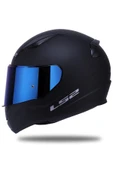 LS2 Rapıd 2 Mat Siyah Fullface Motosiklet Kaskı Mavi Camlı thumbnail 1