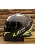 LS2 Storm Nerve Mat Siyah Neon Sarı Kask Siyah Camlı thumbnail 7