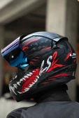 LS2 RAPID 2 KAIJU MAT SİYAH-KIRMIZI-BEYAZ KASK - 3