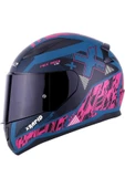 LS2 RAPID 2  XTREET MAT MAVİ-MOR  FULLFACE MOTOSİKLET KASKI SİYAH CAMLI - 2