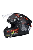 LS2 Stream 2 Angry Monkey Kapalı Kask Mat Siyah-kırmızı thumbnail 2