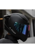 LS2 Rapıd 2 Race Mat Siyah Fullface Motosiklet Kaskı Gökkuşağı Camlı thumbnail 2