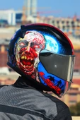 LS2 RAPID 2 ZOMBIE SİYAH-KIRMIZI KASK - 5