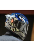 LS2 RAPID 2 RACE SPOX MAVİ-GRİ KAPALI MOTOSİKLET KASKI GRİ CAMLI - 4