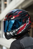 LS2 RAPID 2 KAIJU MAT SİYAH-KIRMIZI-BEYAZ KASK - 4