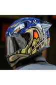 LS2 RAPID 2 RACE SPOX MAVİ-GRİ KAPALI MOTOSİKLET KASKI GRİ CAMLI - 1