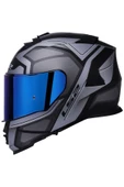 LS2 Storm 2 Faster Mat Tıtanıum Kapalı Motosiklet Kaskı Mavi Camlı - 1
