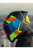 LS2 RAPID 2 RACE EXTRA MAT NEON SARI FULLFACE MOTOSİKLET KASKI GÖKKUŞAĞI CAMLI - 3