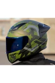 LS2 RAPID II RACE THUNDER BIRDS MAT YEŞİL MOTOSİKLET KASKI MAVİ CAMLI - 1