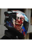 LS2 Rapıd 2 Race Zombıe Fullface Motosiklet Kaskı Siyah Camlı thumbnail 3