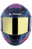 LS2 RAPID 2  XTREET MAT MAVİ-MOR  FULLFACE MOTOSİKLET KASKI GOLD CAMLI - 3