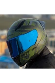 LS2 RAPID II RACE THUNDER BIRDS MAT YEŞİL MOTOSİKLET KASKI MAVİ CAMLI - 2