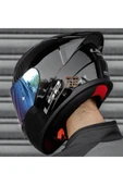 LS2 Rapıd 2 Race Parlak Siyah Full Face Motosiklet Kaskı Mavi Camlı - 2