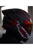 LS2 Rapıd 2 Race Kaıju Fullface Motosiklet Kaskı Kırmızı Camlı - 1
