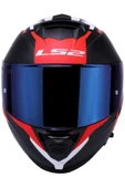 LS2 Storm 2 Nerve Kırmızı  Full Face  Motosiklet Kaskı Mavi Camlı thumbnail 2