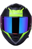 LS2 Storm 2 Nerve Neon Sarı  Kapalı Motosiklet Kaskı Gökküşağı Camlı thumbnail 3