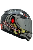 LS2 Rapıd 2 Spox Full Face Motosiklet Kaskı Gri-kırmızı Gri Camlı thumbnail 3