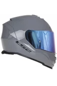 LS2 Storm 2 Nardo Gri Kapalı Motosiklet Kaskı Mavi Camlı thumbnail 1