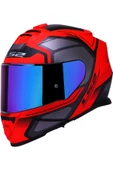 LS2 Storm 2 Faster Mat Kırmızı Kapalı Motosiklet Kaskı  Gökkuşağı Camlı - 3