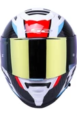 LS2 Storm 2 Racer Beyaz Kapalı Motosiklet Kaskı Gold Camlı - 4