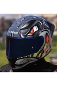 LS2 RAPID 2 RACE SPOX GRİ-KIRMIZI KAPALI MOTOSİKLET KASKI MAVİ CAMLI - 1