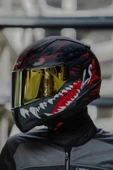 LS2 RAPID 2 KAIJU MAT SİYAH-KIRMIZI-BEYAZ KASK - 6