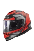 LS2 STORM 2 FASTER MAT KIRMIZI-TITANIUM KASK thumbnail 3
