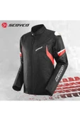 Scoyco JK176 WATERPROOF 4 MEVSİM MOTOSİKLET MONTU SİYAHKIRMIZI thumbnail 1