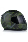 LS2 RAPID II THUNDER BIRDS MAT YEŞİL MOTOSİKLET KASKI SİYAH CAMLI - 3