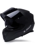 LS2 Storm 2 Mat Siyah Kapalı Motosiklet Kaskı Siyah Camlı thumbnail 4