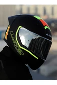 LS2 RAPID 2 RACE EXTRA MAT NEON SARI FULLFACE MOTOSİKLET KASKI GRİ CAMLI - 4