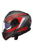 LS2 Strobe 2 Çene Açılır Kask Phantom Mat Tıtanıum Gri Kırmızı - 6