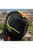 LS2 RAPID 2 EXTRA MAT NEON SARI FULLFACE MOTOSİKLET KASKI SİYAH CAMLI thumbnail 4