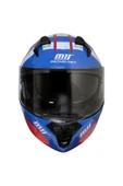 MTS M966 GÜNEŞ VİZÖRLÜ ÇENE AÇILIR MOTOSİKLET KASKI MAVİ - 2