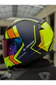 LS2 RAPID 2 EXTRA MAT NEON SARI FULLFACE MOTOSİKLET KASKI GÖKKUŞAĞI CAMLI - 4