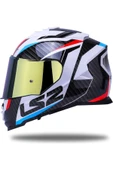 LS2 Storm 2 Racer Beyaz Kapalı Motosiklet Kaskı Gold Camlı - 2