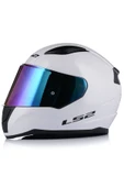 LS2 Rapıd 2 Beyaz Fullface Motosiklet Kaskı Gökkuşağı Camlı thumbnail 1