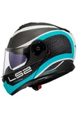 LS2 Strobe 2 Vıctory Mat Tıtanıum-beyaz-metal Mavi Kask - 2