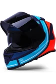 LS2 Storm 2 Slant Mat Mavi Turuncu Fullface Motosiklet Kaskı Siyah Camlı - 2