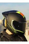 LS2 RAPID 2 RACE EXTRA MAT NEON SARI FULLFACE MOTOSİKLET KASKI GRİ CAMLI - 2