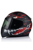 LS2 Rapıd 2 Kaıju Mat Siyah-Kırmızı Fullface Motosiklet Kaskı Siyah Camlı thumbnail 1
