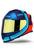 LS2 Storm 2 Slant Mat Mavi Turuncu Kask - 2