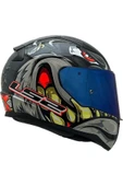 LS2 Rapıd 2 Spox Full Face Motosiklet Kaskı Gri-kırmızı Mavi Camlı thumbnail 3