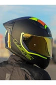 LS2 RAPID 2 RACE EXTRA MAT NEON SARI FULLFACE MOTOSİKLET KASKI GOLD CAMLI thumbnail 2