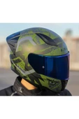 LS2 RAPID II RACE THUNDER BIRDS MAT YEŞİL MOTOSİKLET KASKI MAVİ CAMLI - 3