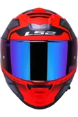 LS2 Storm 2 Faster Mat Kırmızı Kapalı Motosiklet Kaskı  Gökkuşağı Camlı - 4