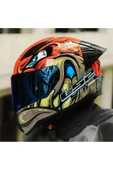 LS2 RAPID 2 RACE SPOX KIRMIZI-GRİ KAPALI MOTOSİKLET KASKI GÖKKUŞAĞI CAMLI - 2