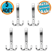 (5 ADET) Metal Krom Portmanto Mobilya Vestiyer Duvar Dolap Elbise Kıyafet Askısı Askılığı Askılık - 1