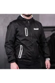 Prosev Motosiklet Korumalı Yağmurluk Yırtılmaz Poliamid Membran Kumaş Stopwater Corta Vento Yağmurluk Black - 4