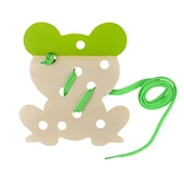 Happy Junior Montessori Eğitici Oyuncak İp Geçirme Kurbağa - 3